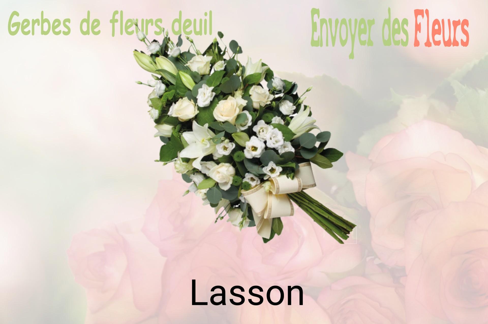 Gerbe de fleurs de deuil livrée à Lasson